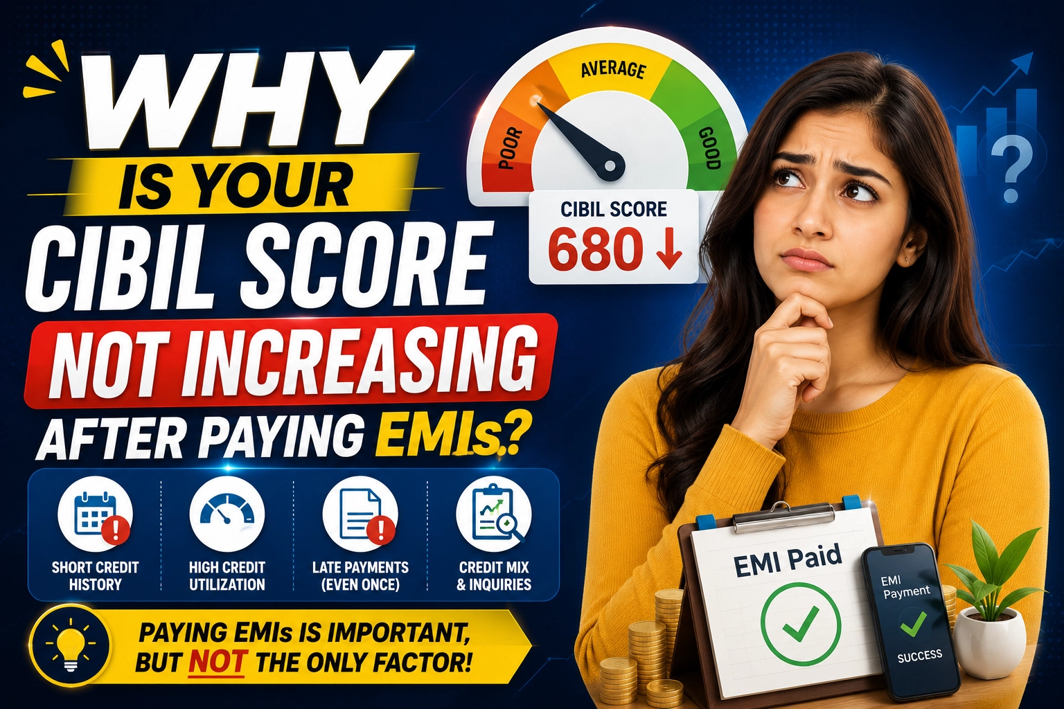 Why Is My Credit Score Not Increasing Even After Paying EMIs